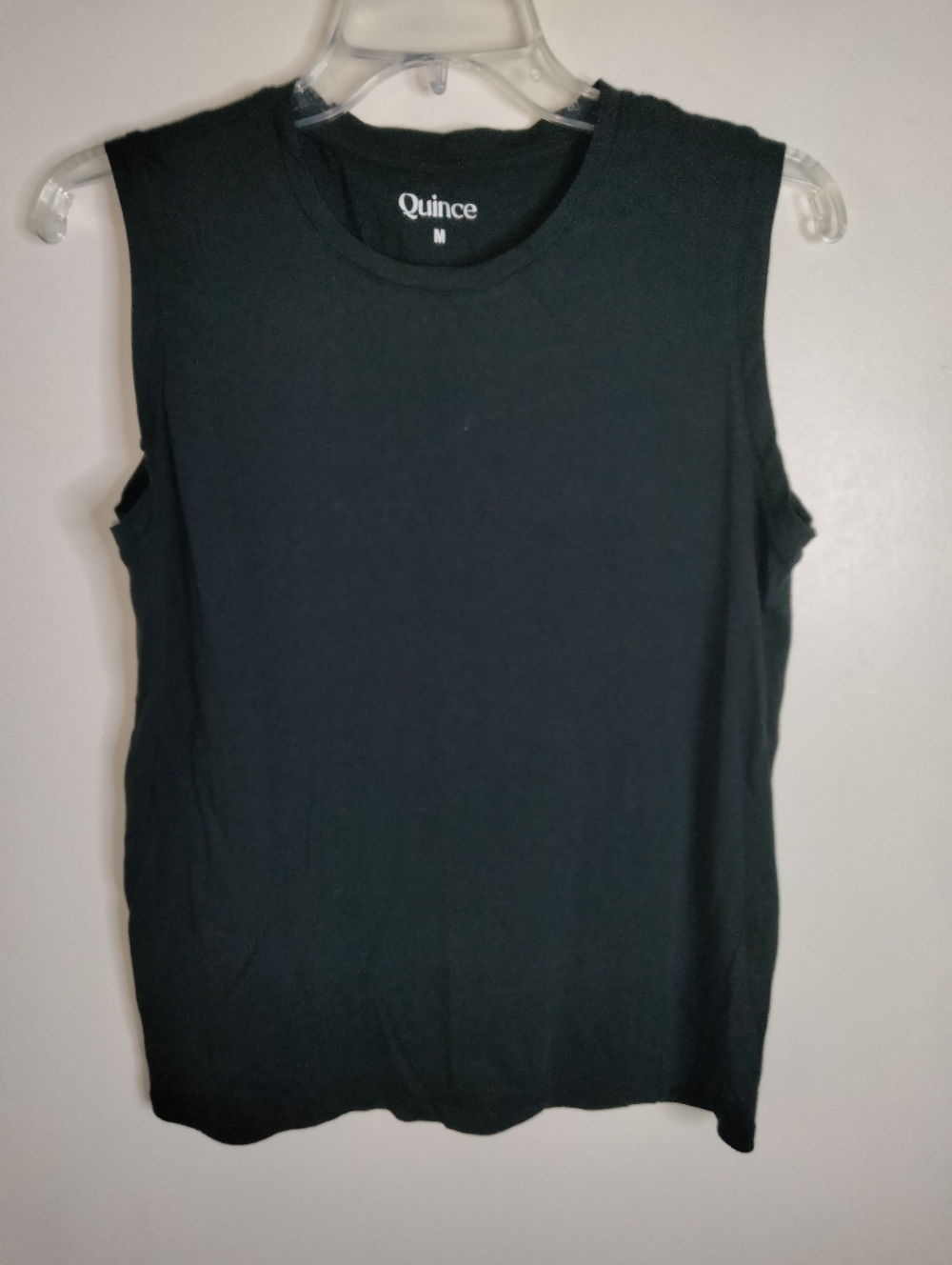 Quince (Size M) Black Cotton Modal Blend Sleeveless Crewneck Muscle Tank Top